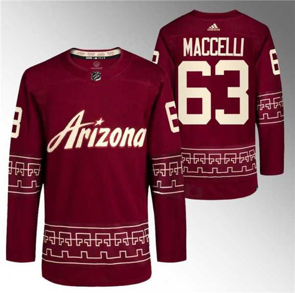 Men%27s Arizona Coyotes #63 Matias Maccelli Garnet Alternate Pro Jersey Dzhi